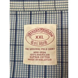 Imperfect Brooks Brothers XXL Check Non-Iron Supima Cotton Button Down Shirt